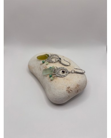 PENDIENTES ARTESANOS DE CRISTAL MARINO