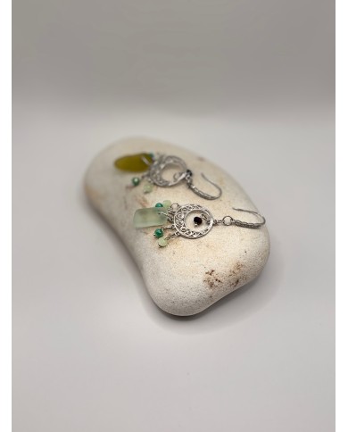 PENDIENTES ARTESANOS DE CRISTAL MARINO