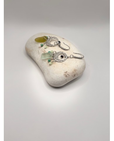 PENDIENTES ARTESANOS DE CRISTAL MARINO
