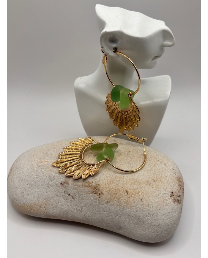 PENDIENTES ARTESANOS DE CRISTAL MARINO