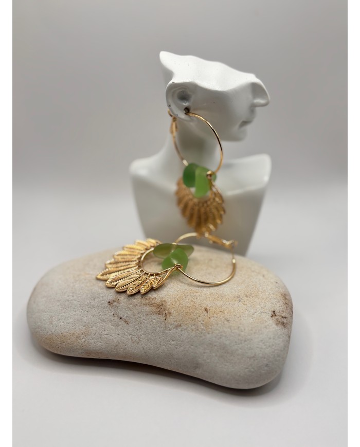 PENDIENTES ARTESANOS DE CRISTAL MARINO