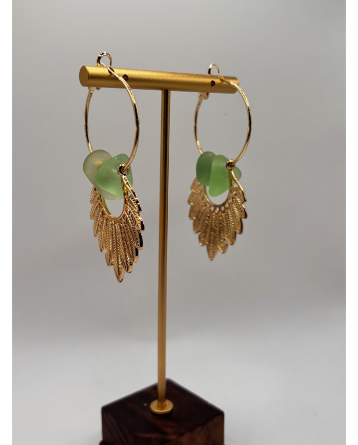 PENDIENTES ARTESANOS DE CRISTAL MARINO