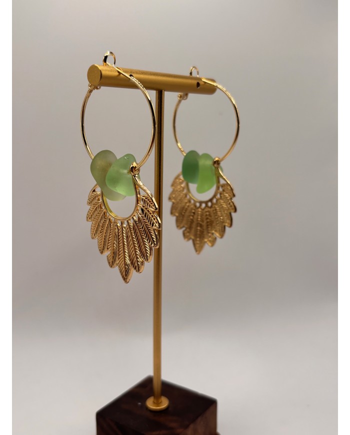 PENDIENTES ARTESANOS DE CRISTAL MARINO