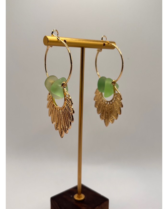 PENDIENTES ARTESANOS DE CRISTAL MARINO