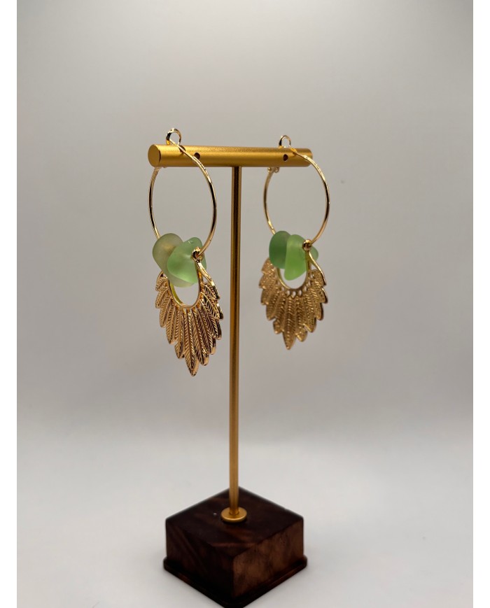 PENDIENTES ARTESANOS DE CRISTAL MARINO