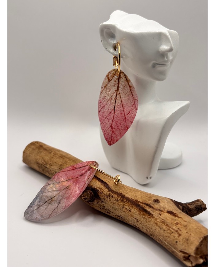 PENDIENTES ARTESANOS DE HOJA NATURAL