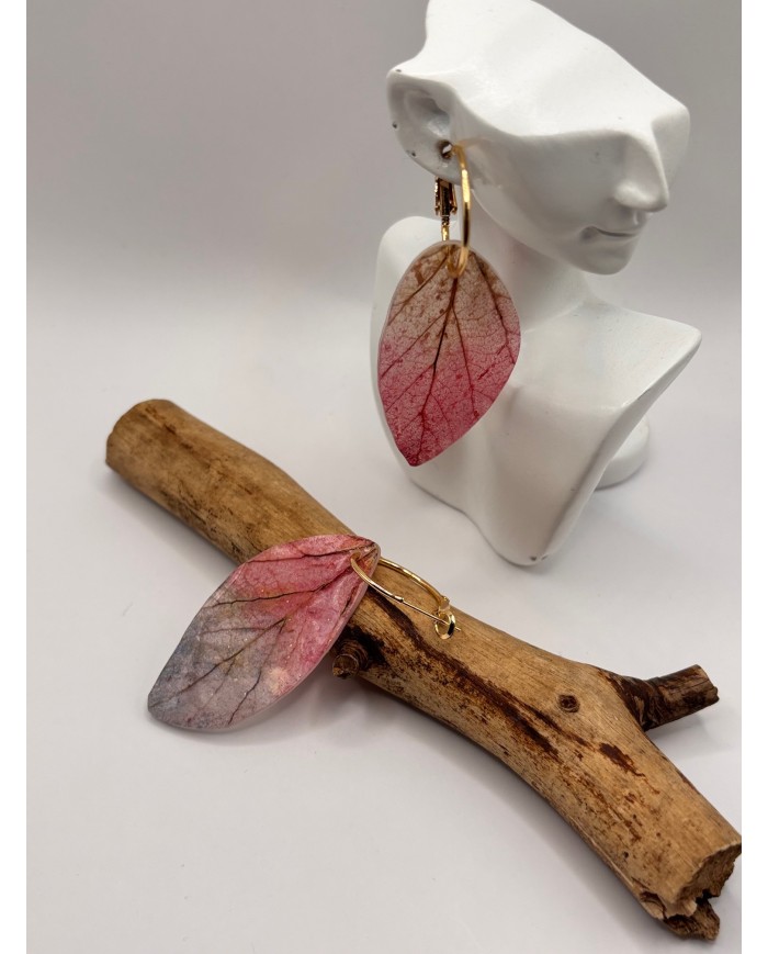 PENDIENTES ARTESANOS DE HOJA NATURAL