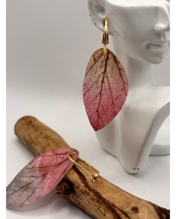 PENDIENTES ARTESANOS DE HOJA NATURAL