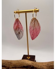 PENDIENTES ARTESANOS DE HOJA NATURAL ESQUELETIZADA