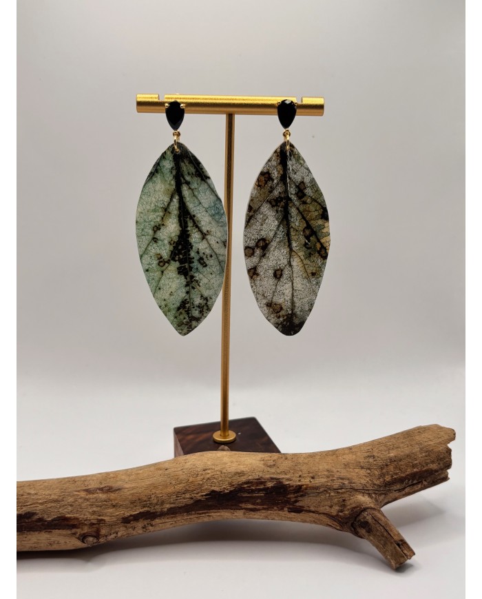 PENDIENTES DE HOJA NATURAL ARTESANOS