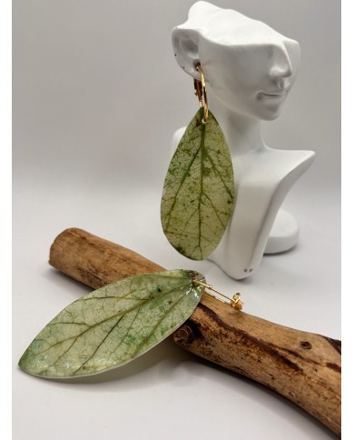 PENDIENTES ARTESANOS DE HOJA NATURAL