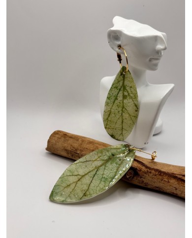 PENDIENTES ARTESANOS DE HOJA NATURAL