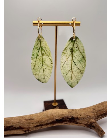 PENDIENTES ARTESANOS DE HOJA NATURAL