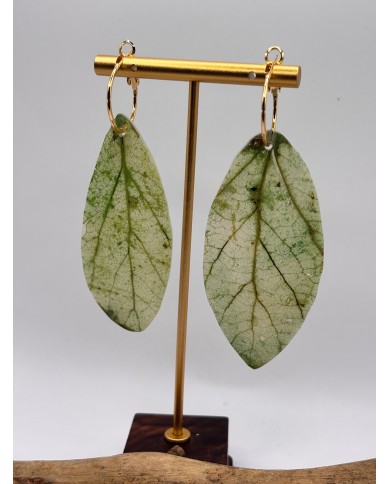 PENDIENTES ARTESANOS DE HOJA NATURAL