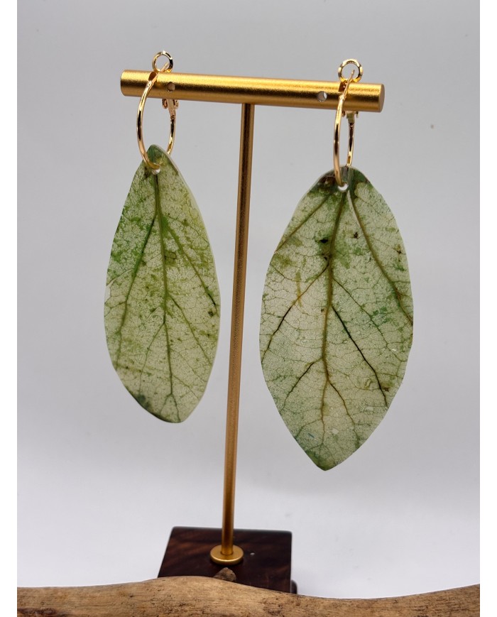 PENDIENTES ARTESANOS DE HOJA NATURAL