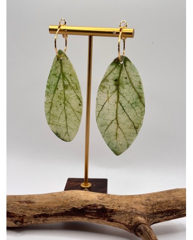 PENDIENTES ARTESANOS DE HOJA NATURAL