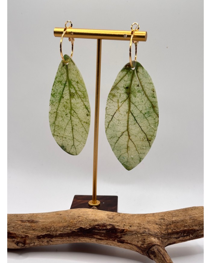 PENDIENTES ARTESANOS DE HOJA NATURAL