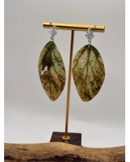 PENDIENTES ARTESANOS DE HOJA NATURAL ESQUELETIZADA