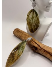PENDIENTES ARTESANOS DE HOJA NATURAL ESQUELETIZADA