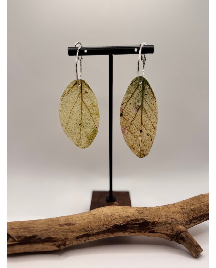 PENDIENTES ARTESANOS DE HOJA NATURAL
