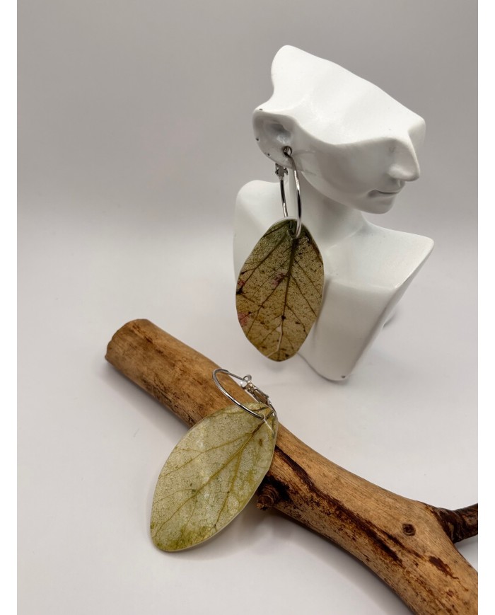 PENDIENTES ARTESANOS DE HOJA NATURAL