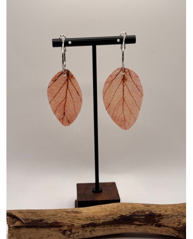PENDIENTES ARTESANOS DE HOJA NATURAL ESQUELETIZADA