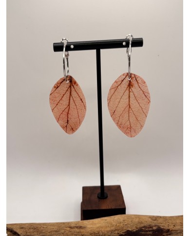 PENDIENTES ARTESANOS DE HOJA NATURAL ESQUELETIZADA