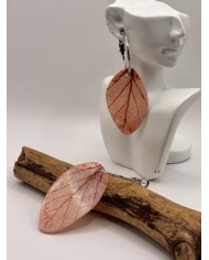 PENDIENTES ARTESANOS DE HOJA NATURAL ESQUELETIZADA
