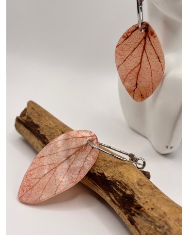 PENDIENTES ARTESANOS DE HOJA NATURAL ESQUELETIZADA