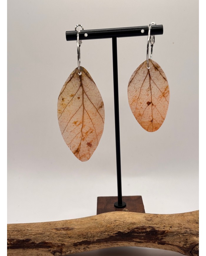 PENDIENTES ARTESANOS DE HOJA NATURAL