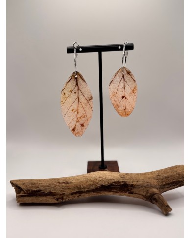 PENDIENTES ARTESANOS DE HOJA NATURAL