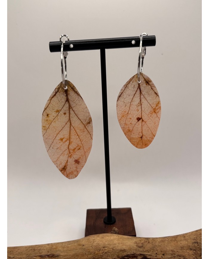 PENDIENTES ARTESANOS DE HOJA NATURAL