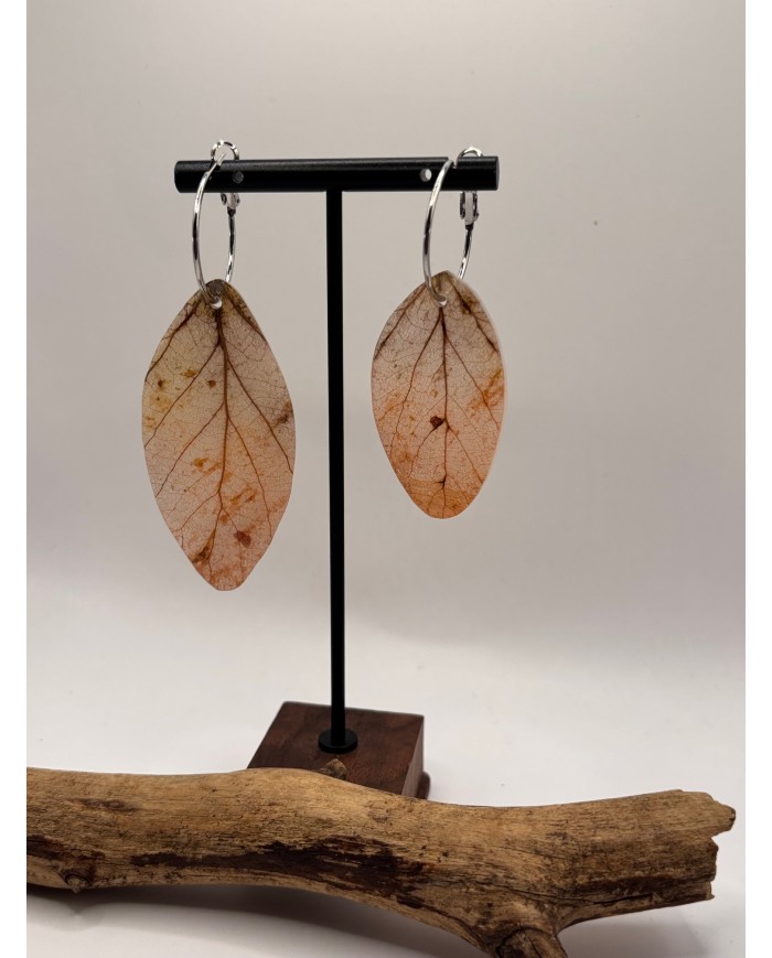 PENDIENTES ARTESANOS DE HOJA NATURAL