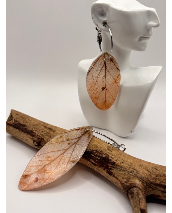 PENDIENTES ARTESANOS DE HOJA NATURAL