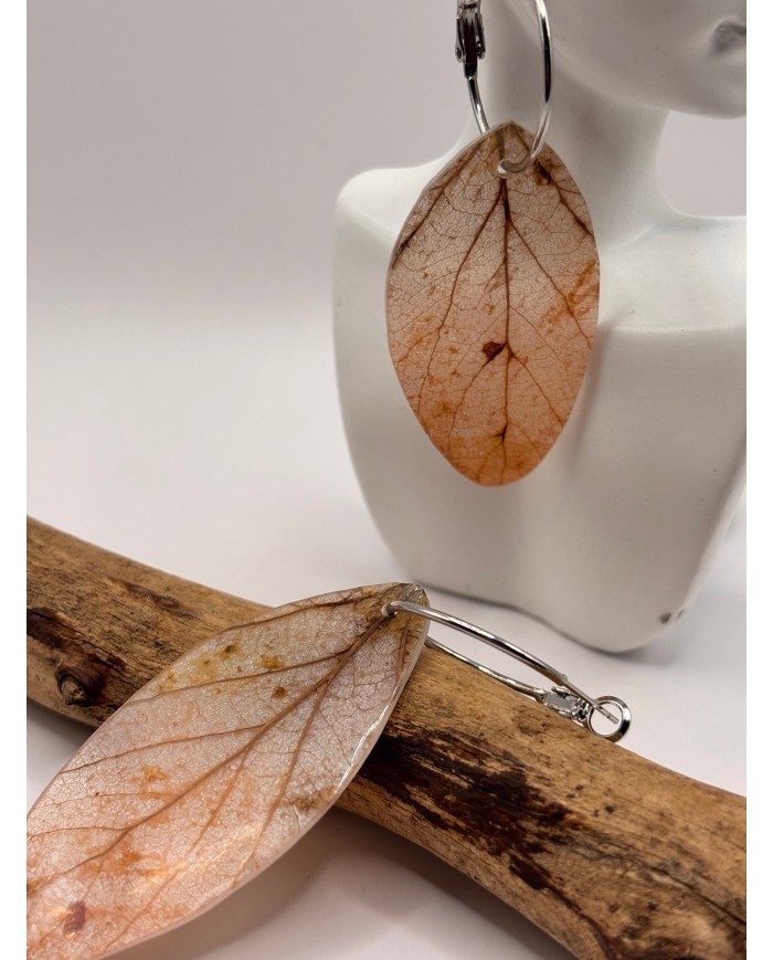 PENDIENTES ARTESANOS DE HOJA NATURAL