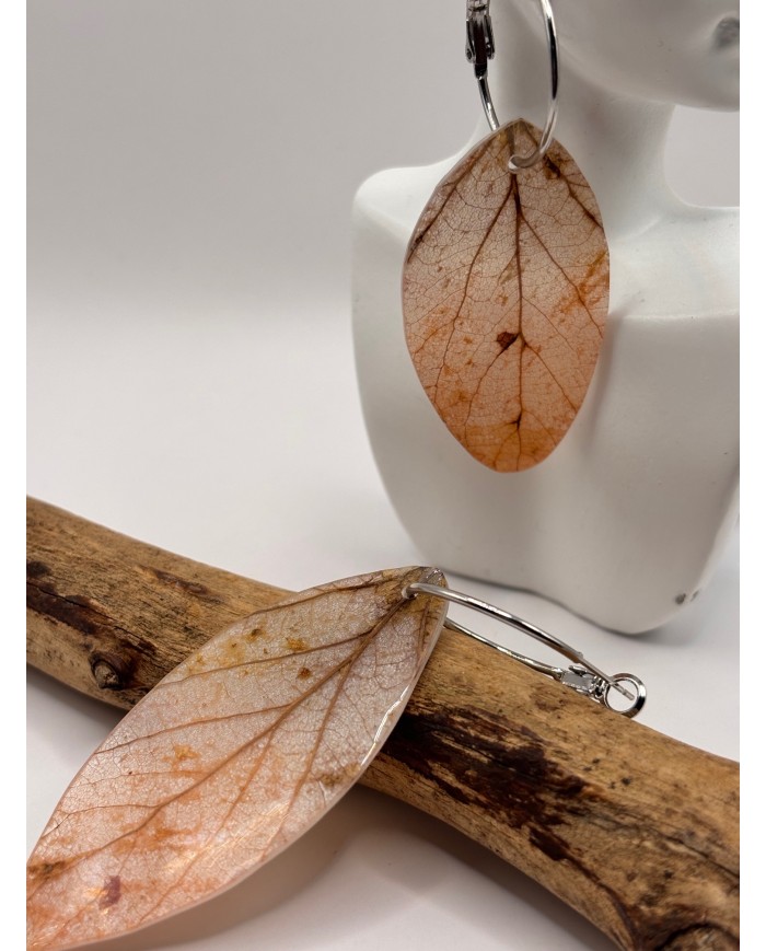 PENDIENTES ARTESANOS DE HOJA NATURAL