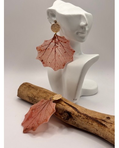 PENDIENTES ARTESANOS DE HOJA NATURAL