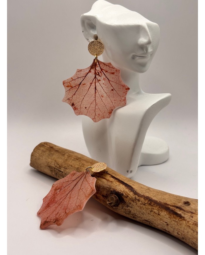 PENDIENTES ARTESANOS DE HOJA NATURAL