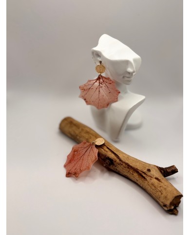 PENDIENTES ARTESANOS DE HOJA NATURAL