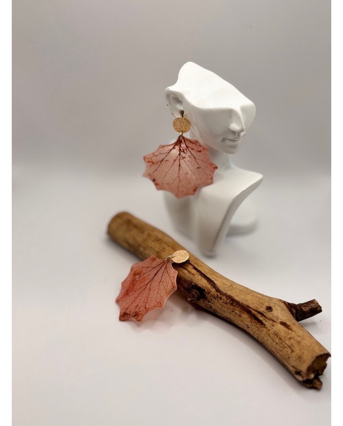 PENDIENTES ARTESANOS DE HOJA NATURAL