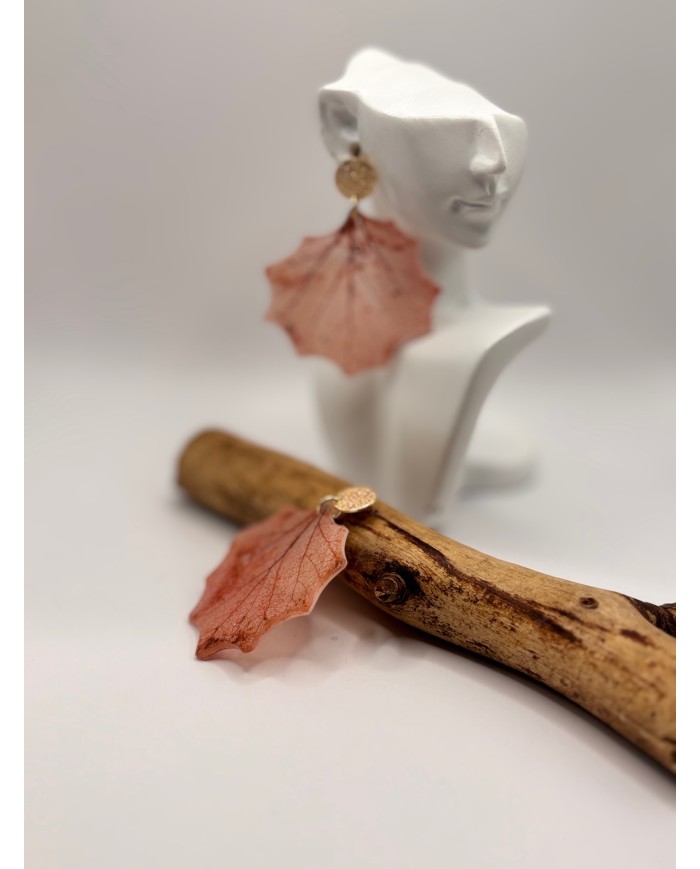PENDIENTES ARTESANOS DE HOJA NATURAL