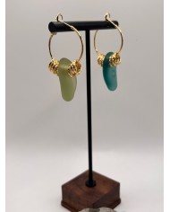 PENDIENTES ARTESANOS DE CRISTAL MARINO