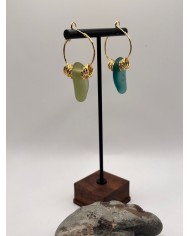 PENDIENTES ARTESANOS DE CRISTAL MARINO