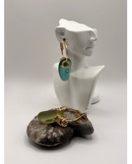 PENDIENTES ARTESANOS DE CRISTAL MARINO