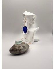 PENDIENTES ARTESANOS DE CRISTAL MARINO