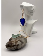 PENDIENTES ARTESANOS DE CRISTAL MARINO