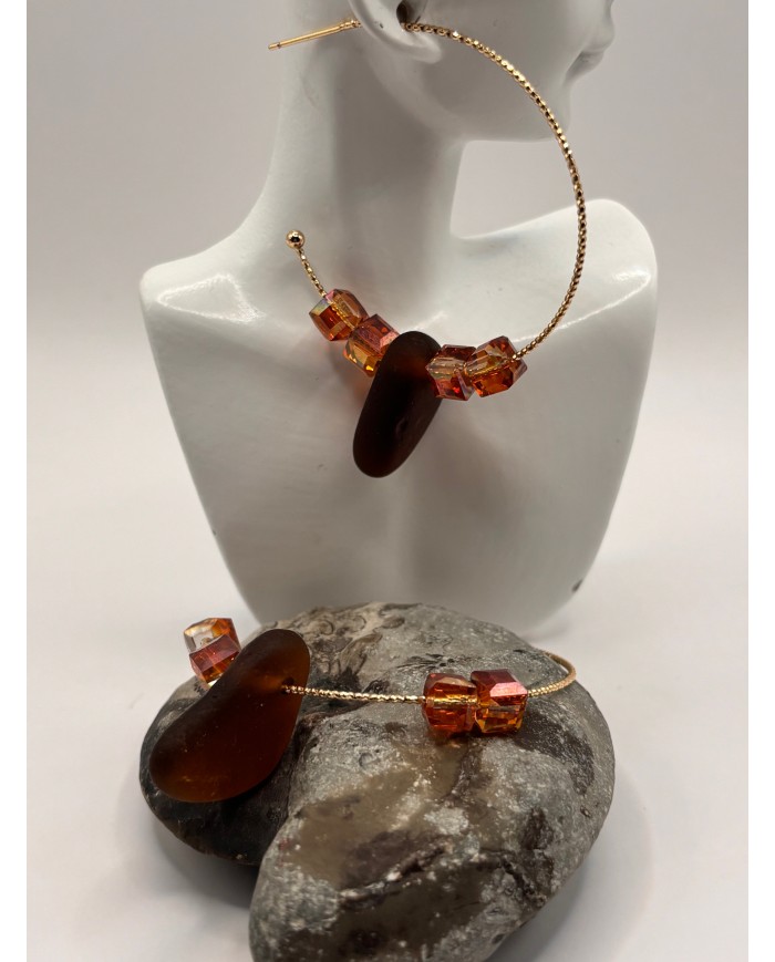 PENDIENTES ARTESANOS DE CRISTAL MARINO