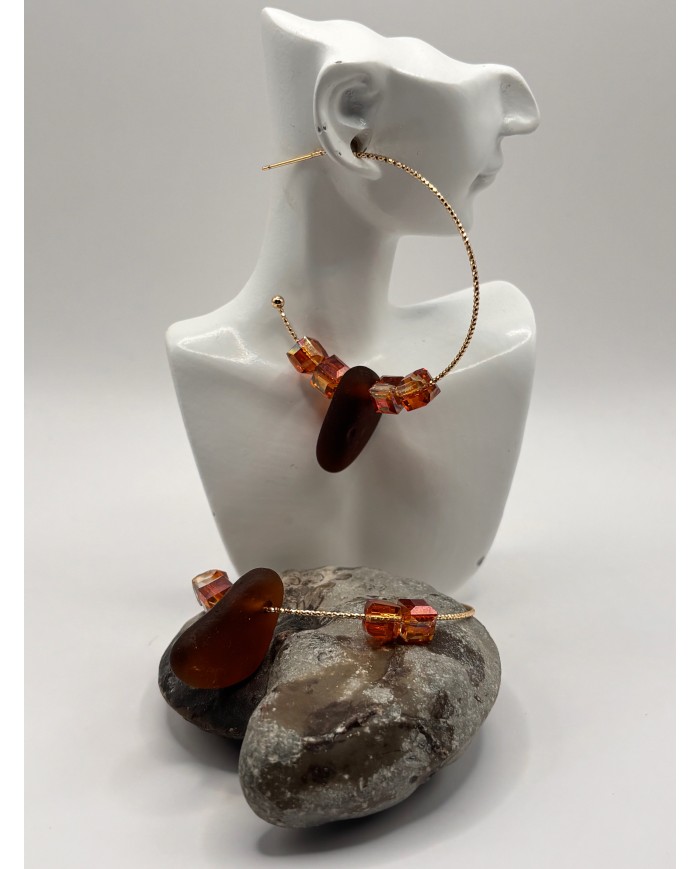 PENDIENTES ARTESANOS DE CRISTAL MARINO
