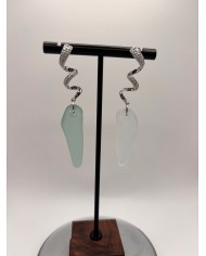 PENDIENTES ARTESANOS DE CRISTAL MARINO