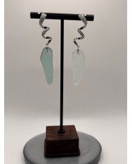 PENDIENTES ARTESANOS DE CRISTAL MARINO